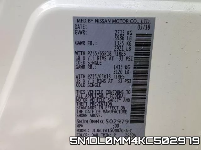 5N1DL0MM4KC502979 фото 2