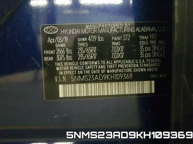 5NMS23AD9KH109369 фото 2