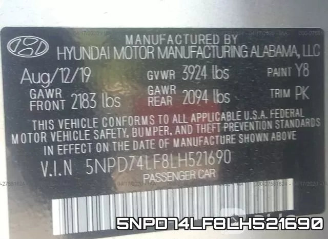 5NPD74LF8LH521690 фото 10