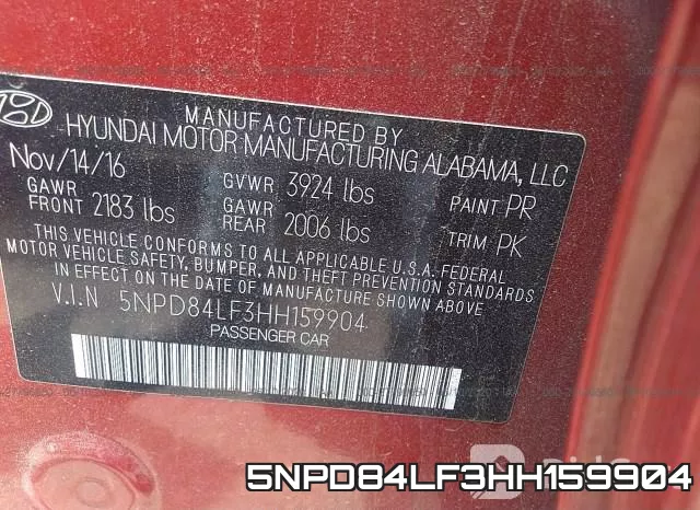 5NPD84LF3HH159904 фото 10