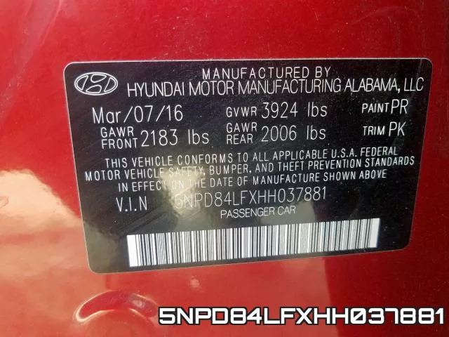 5NPD84LFXHH037881 фото 2