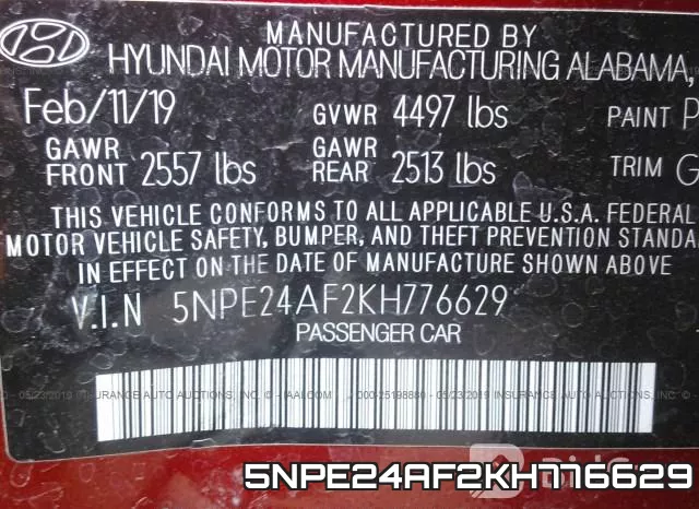 5NPE24AF2KH776629 фото 10