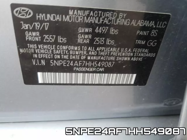 5NPE24AF7HH549087 фото 2