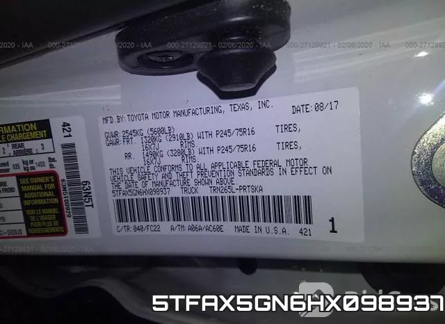 5TFAX5GN6HX098937 фото 10