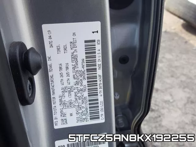 5TFCZ5AN8KX192255 фото 2