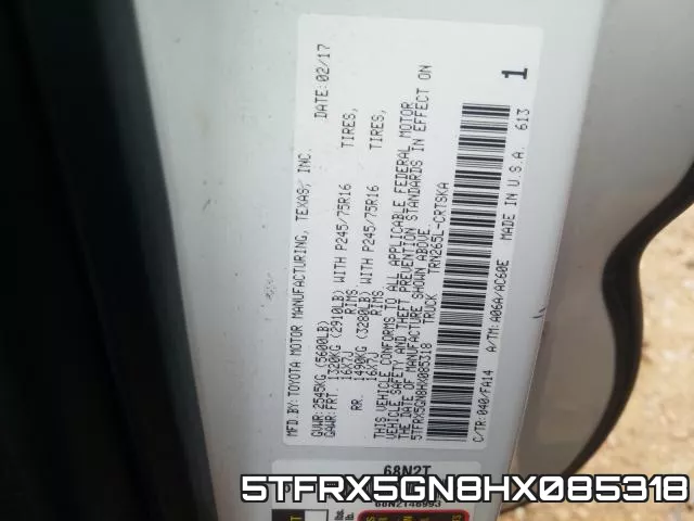 5TFRX5GN8HX085318 фото 2