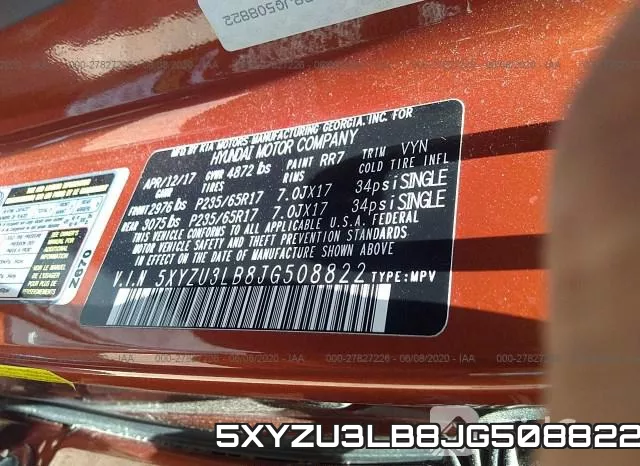5XYZU3LB8JG508822 фото 10