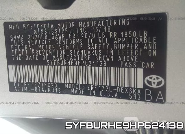 5YFBURHE9HP624138 фото 10