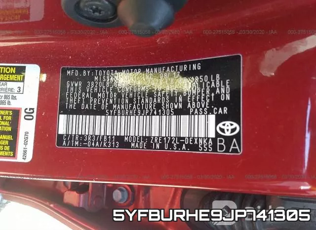 5YFBURHE9JP741305 фото 10