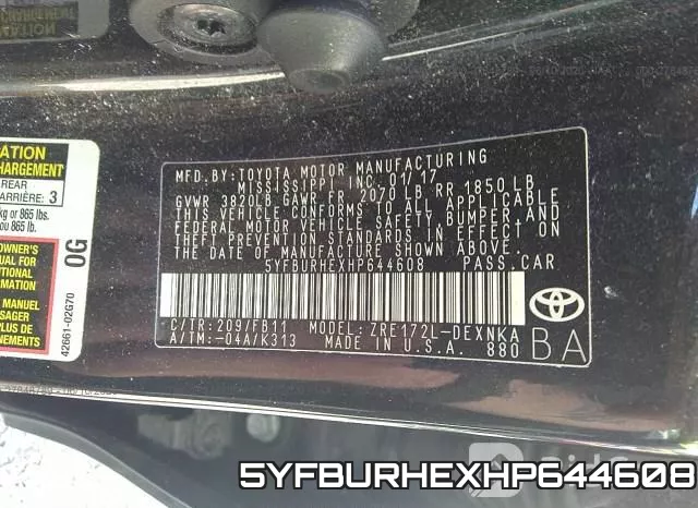 5YFBURHEXHP644608 фото 10