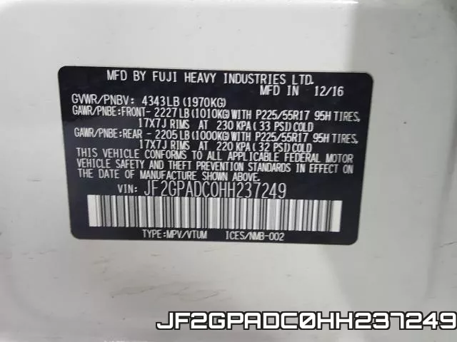 JF2GPADC0HH237249 фото 2