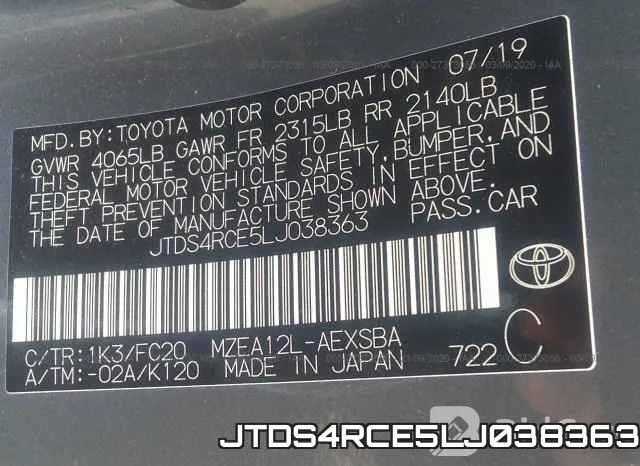 JTDS4RCE5LJ038363 фото 10