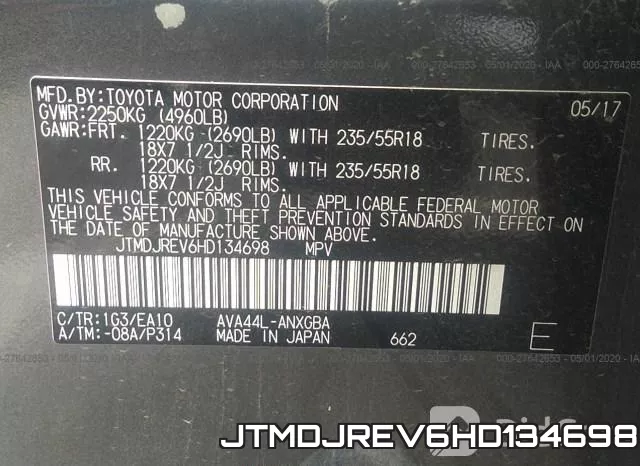 JTMDJREV6HD134698 фото 10