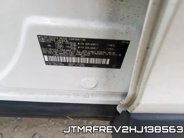 JTMRFREV2HJ138563 фото 2