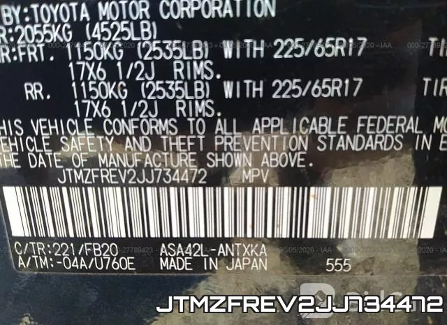 JTMZFREV2JJ734472 фото 10