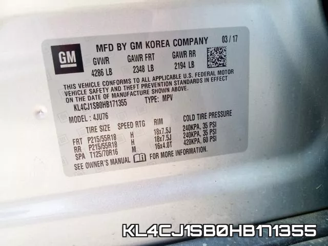 KL4CJ1SB0HB171355 фото 2