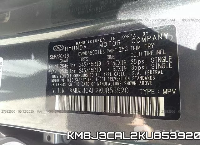 KM8J3CAL2KU853920 фото 9
