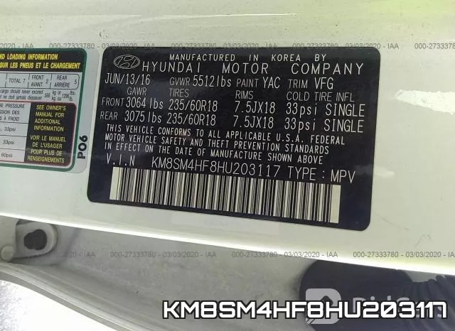KM8SM4HF8HU203117 фото 10