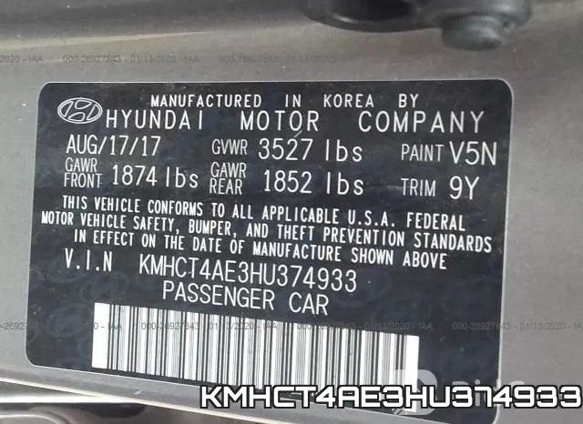 KMHCT4AE3HU374933 фото 10