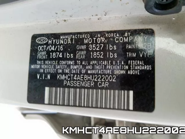 KMHCT4AE8HU222002 фото 2