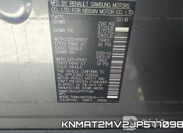 KNMAT2MV2JP577098 фото 10