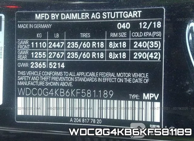 WDC0G4KB6KF581189 фото 10