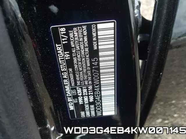 WDD3G4EB4KW007145 фото 2