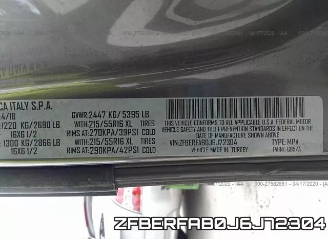 ZFBERFAB0J6J72304 фото 10