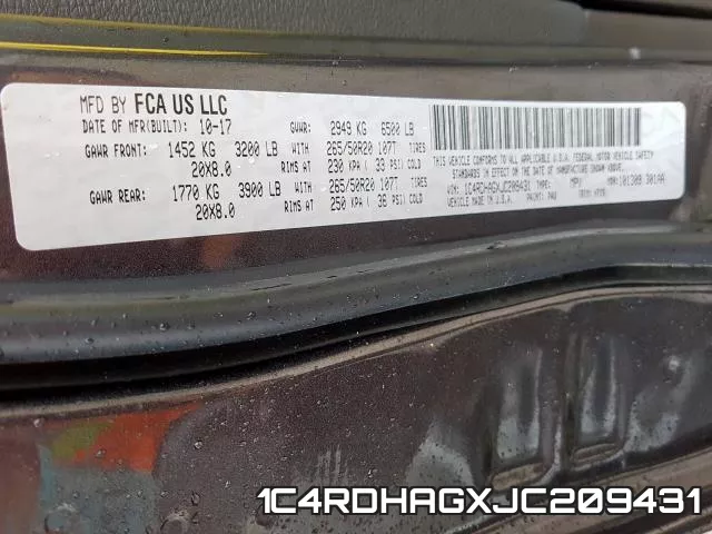 1C4RDHAGXJC209431 фото 2