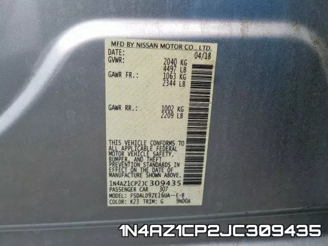 1N4AZ1CP2JC309435 фото 2