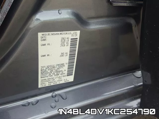 1N4BL4DV1KC254790 фото 2