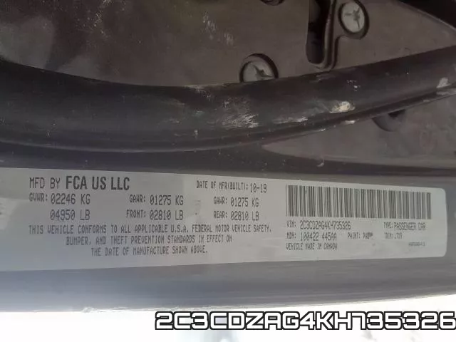 2C3CDZAG4KH735326 фото 2