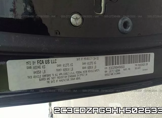 2C3CDZAG9HH502633 фото 10
