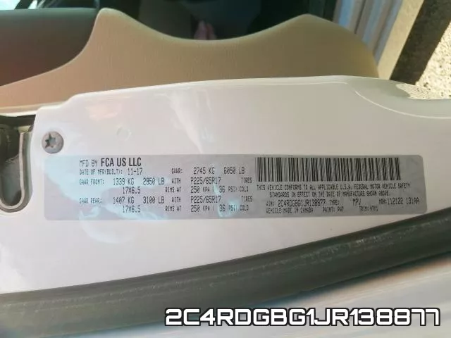 2C4RDGBG1JR138877 фото 2