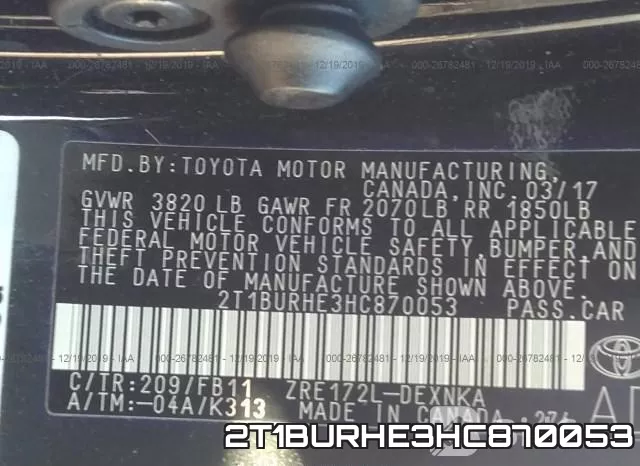 2T1BURHE3HC870053 фото 10