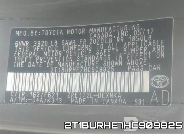 2T1BURHE7HC909825 фото 10