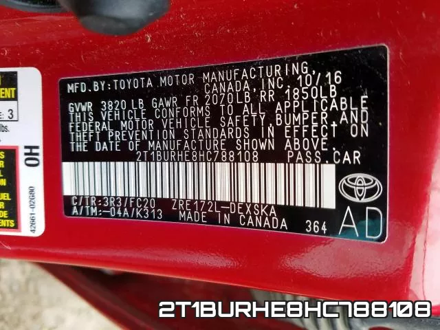 2T1BURHE8HC788108 фото 2