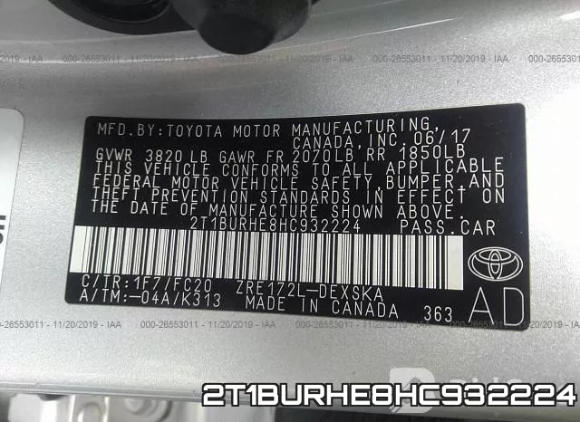 2T1BURHE8HC932224 фото 10