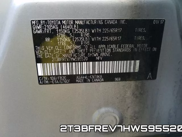 2T3BFREV7HW595520 фото 2