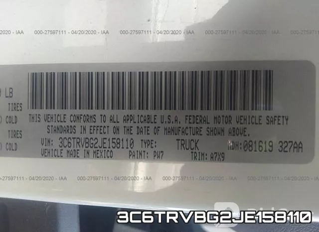 3C6TRVBG2JE158110 фото 10