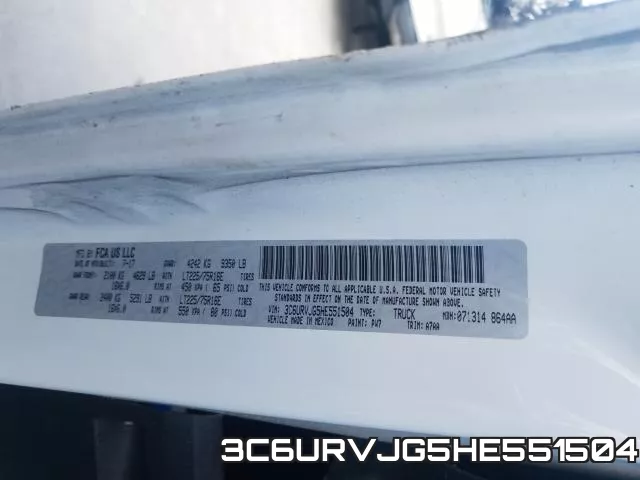 3C6URVJG5HE551504 фото 2