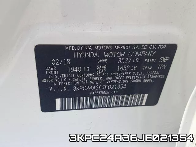 3KPC24A36JE021354 фото 2
