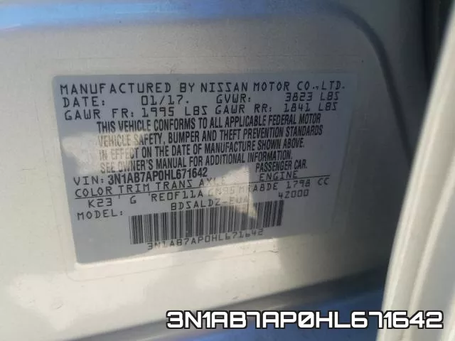 3N1AB7AP0HL671642 фото 2