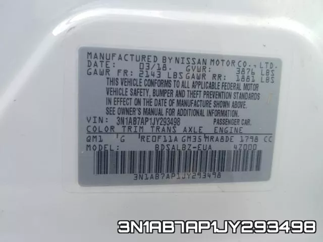3N1AB7AP1JY293498 фото 2