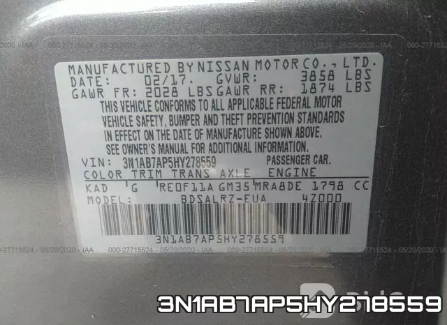 3N1AB7AP5HY278559 фото 10