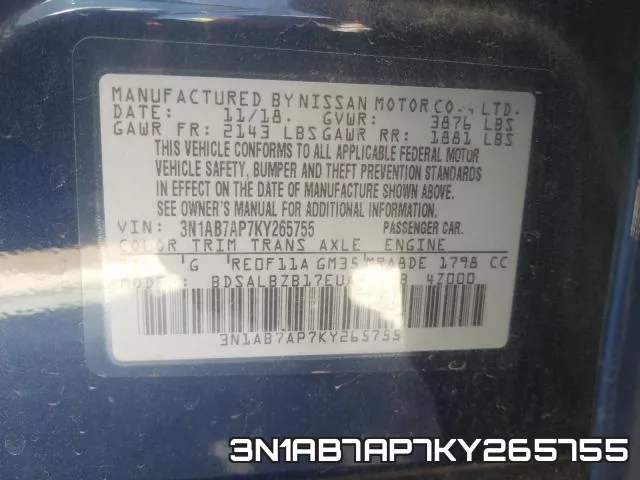 3N1AB7AP7KY265755 фото 2