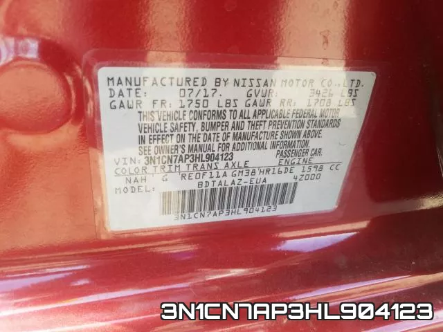 3N1CN7AP3HL904123 фото 2