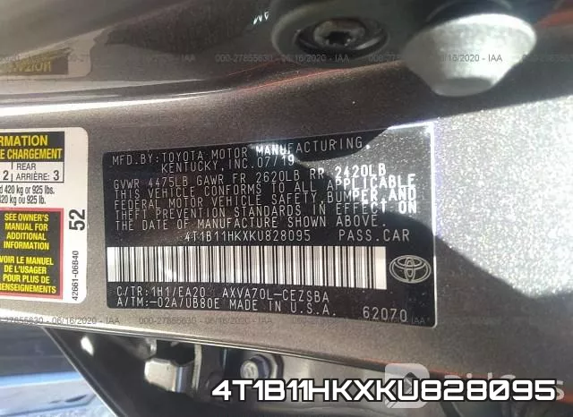 4T1B11HKXKU828095 фото 10