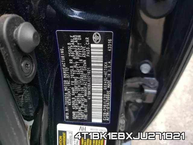 4T1BK1EBXJU271821 фото 2
