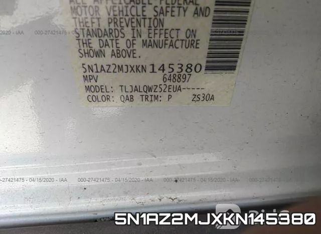 5N1AZ2MJXKN145380 фото 10